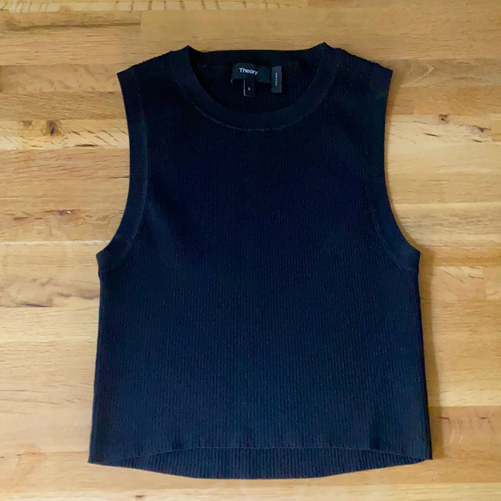 Theory Crop High Neck Tank